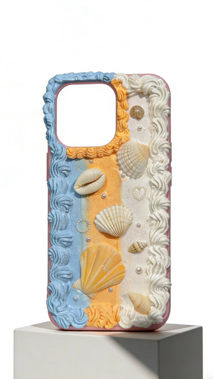 Coque de téléphone faite main avec colle crème « Vibrant Bloom » 