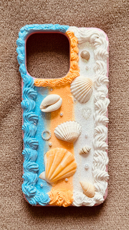 Coque de téléphone faite main avec colle crème « Vibrant Bloom » 