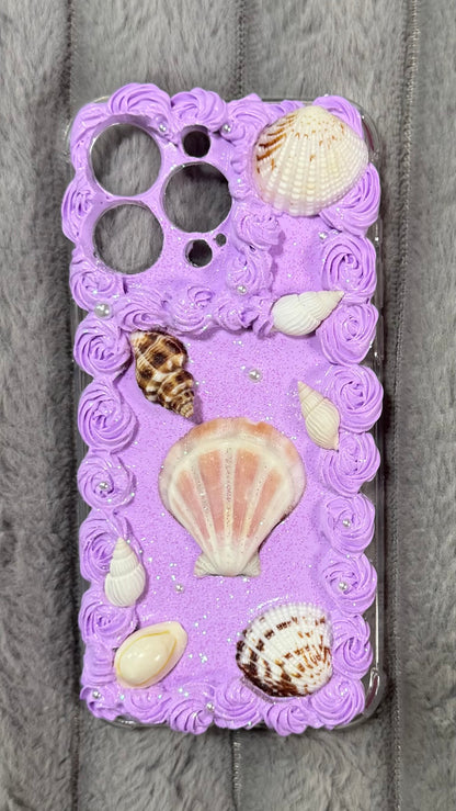 Funda para teléfono hecha a mano con pegamento crema “Vibrant Bloom” 