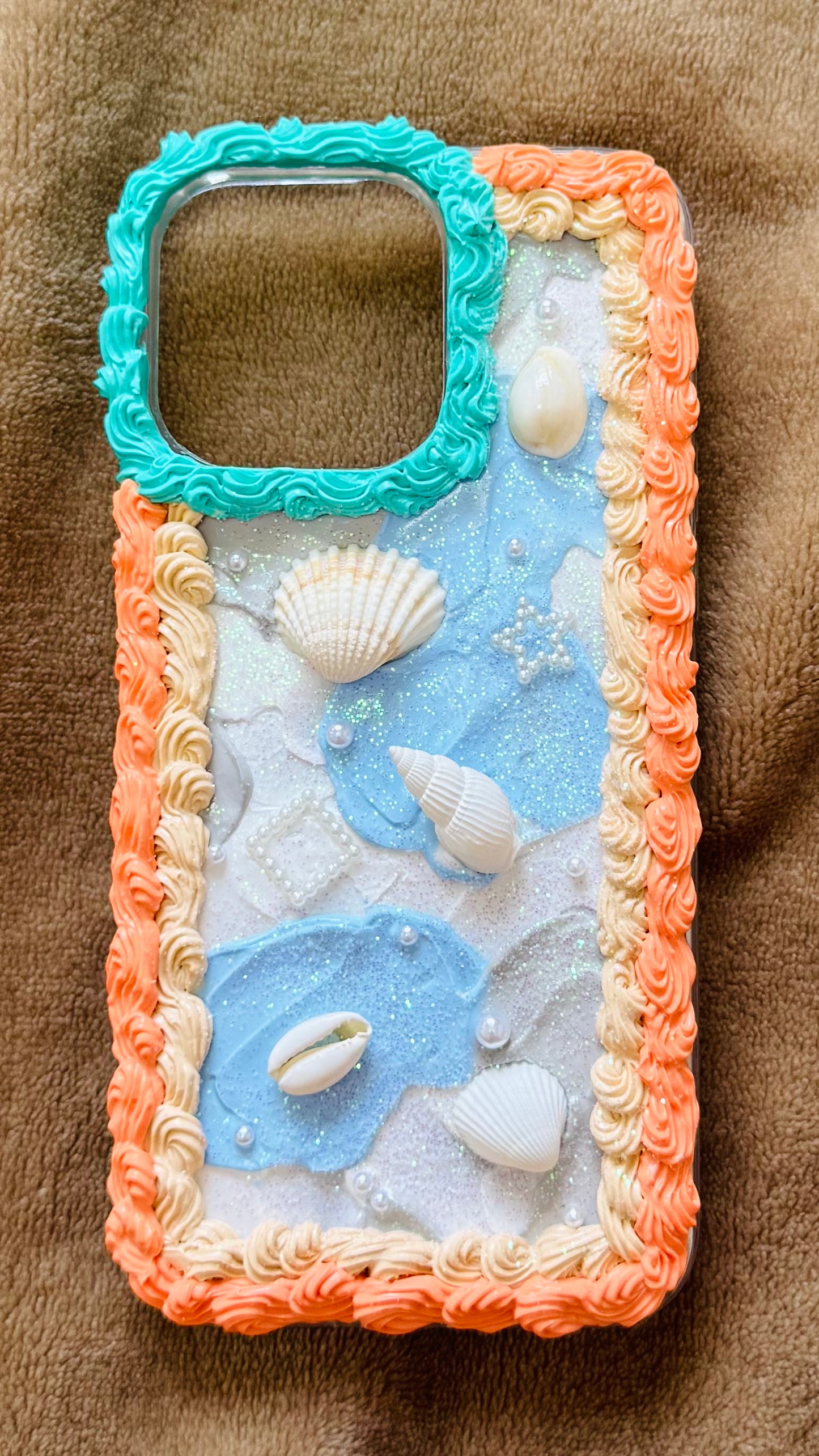 Coastal Shell Decoden Case | Handmade Y2K Mermaidcore Art