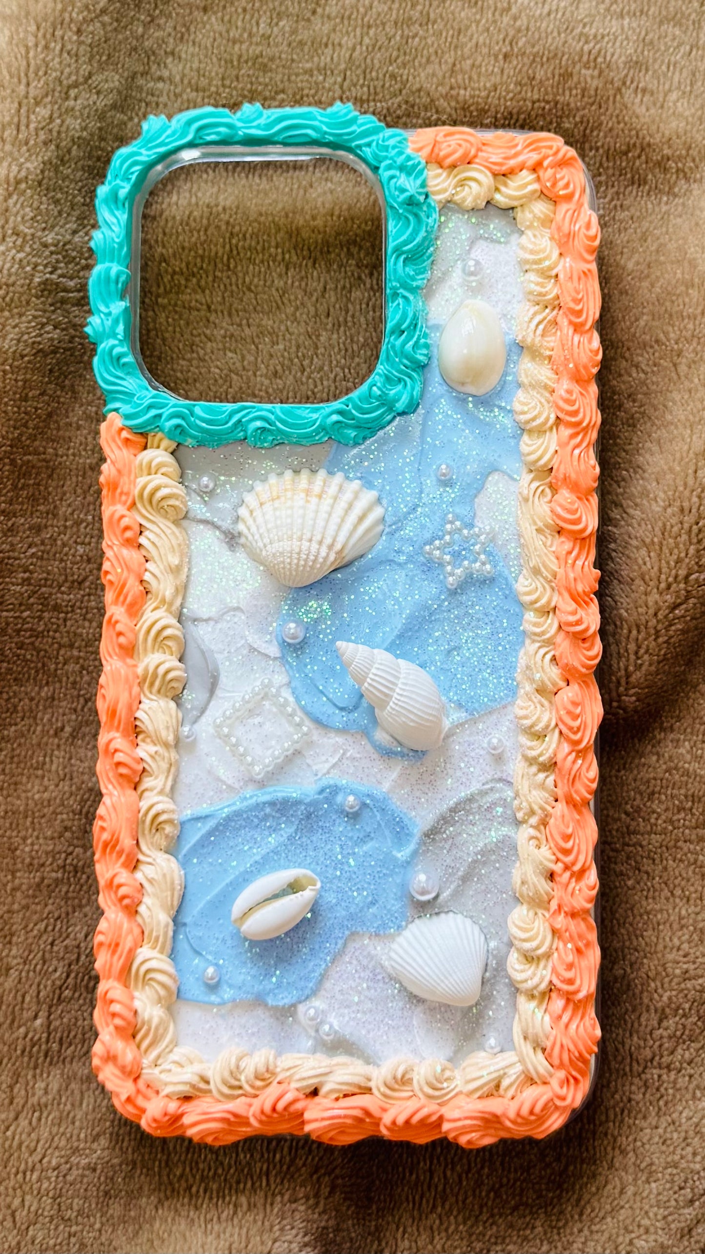 Coastal Shell Decoden Case | Handmade Y2K Mermaidcore Art