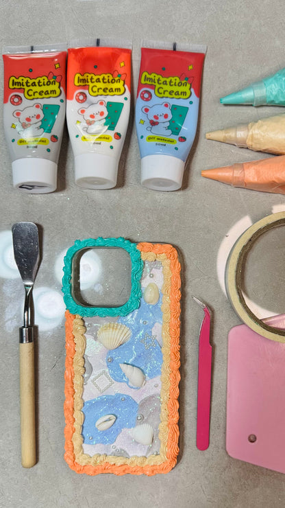 Coastal Shell Decoden Case | Handmade Y2K Mermaidcore Art