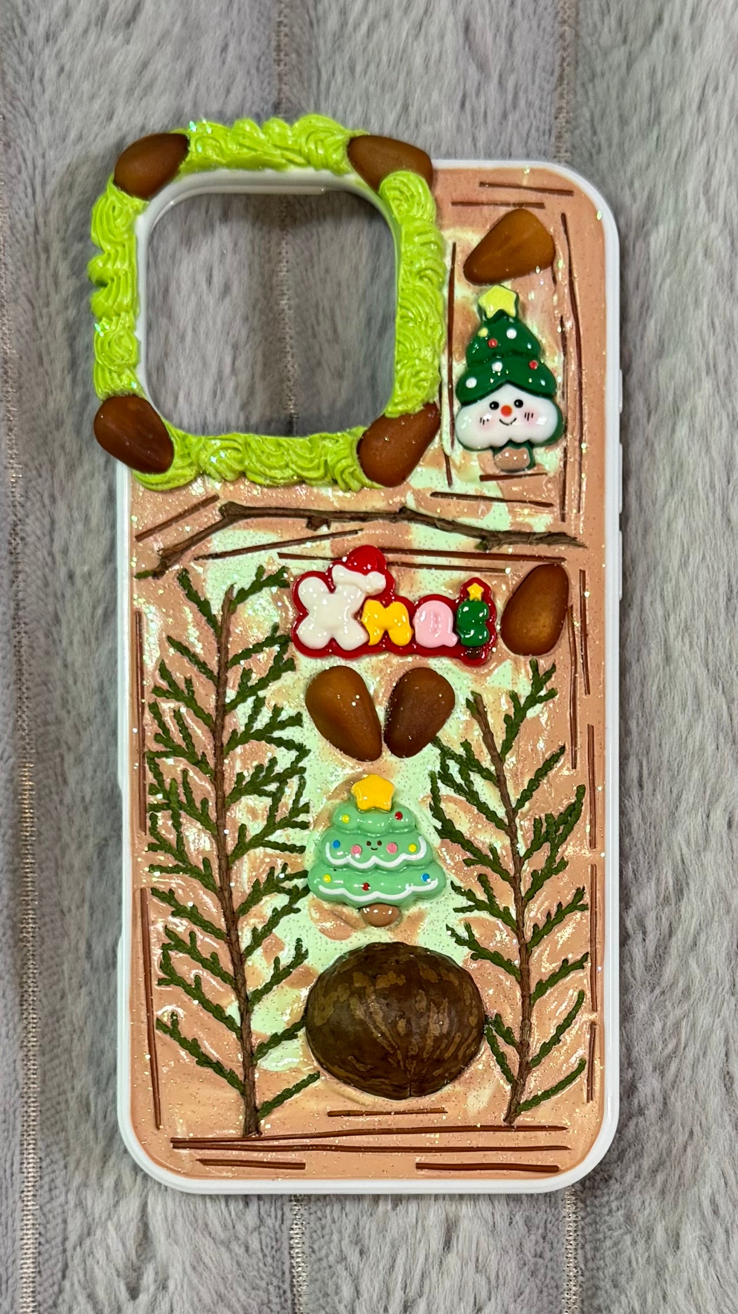 Cozy Christmas Forest Creamy Case – Cute Holiday Phone Cover
