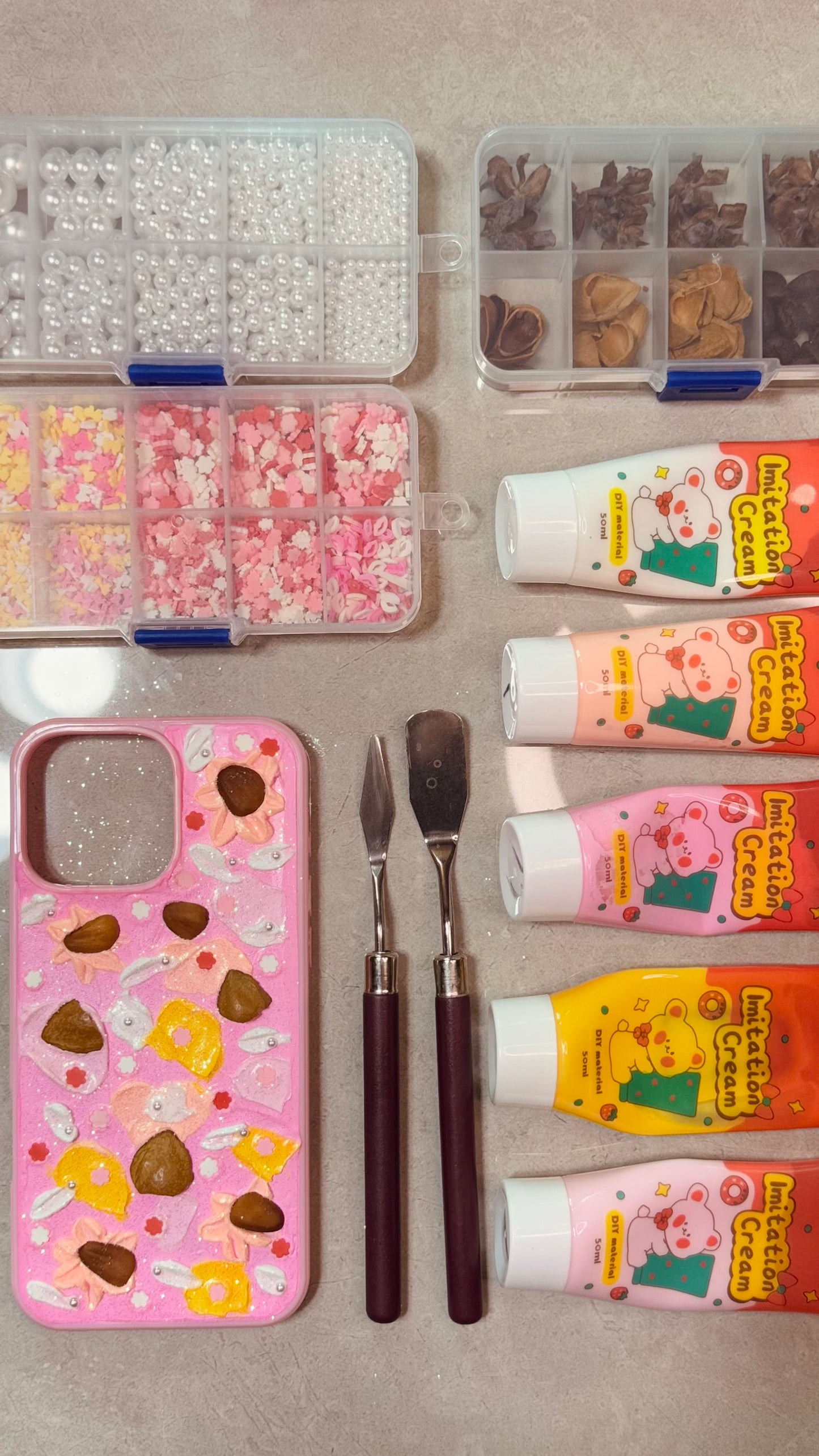 Cute Nature Candy Phone Case with Pine Nuts & Almond Shells