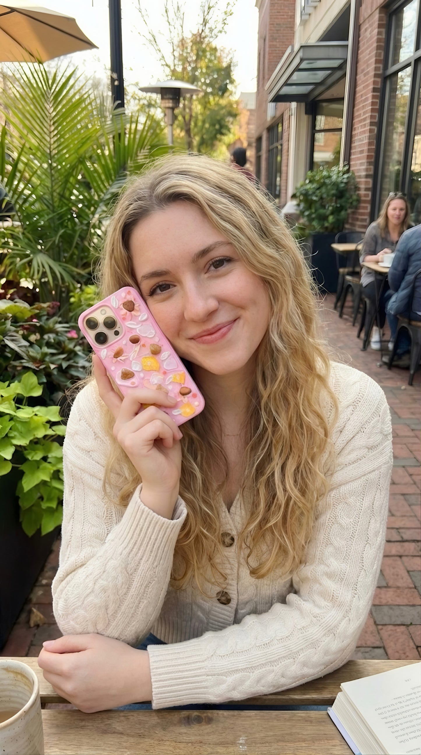 Cute Nature Candy Phone Case with Pine Nuts & Almond Shells