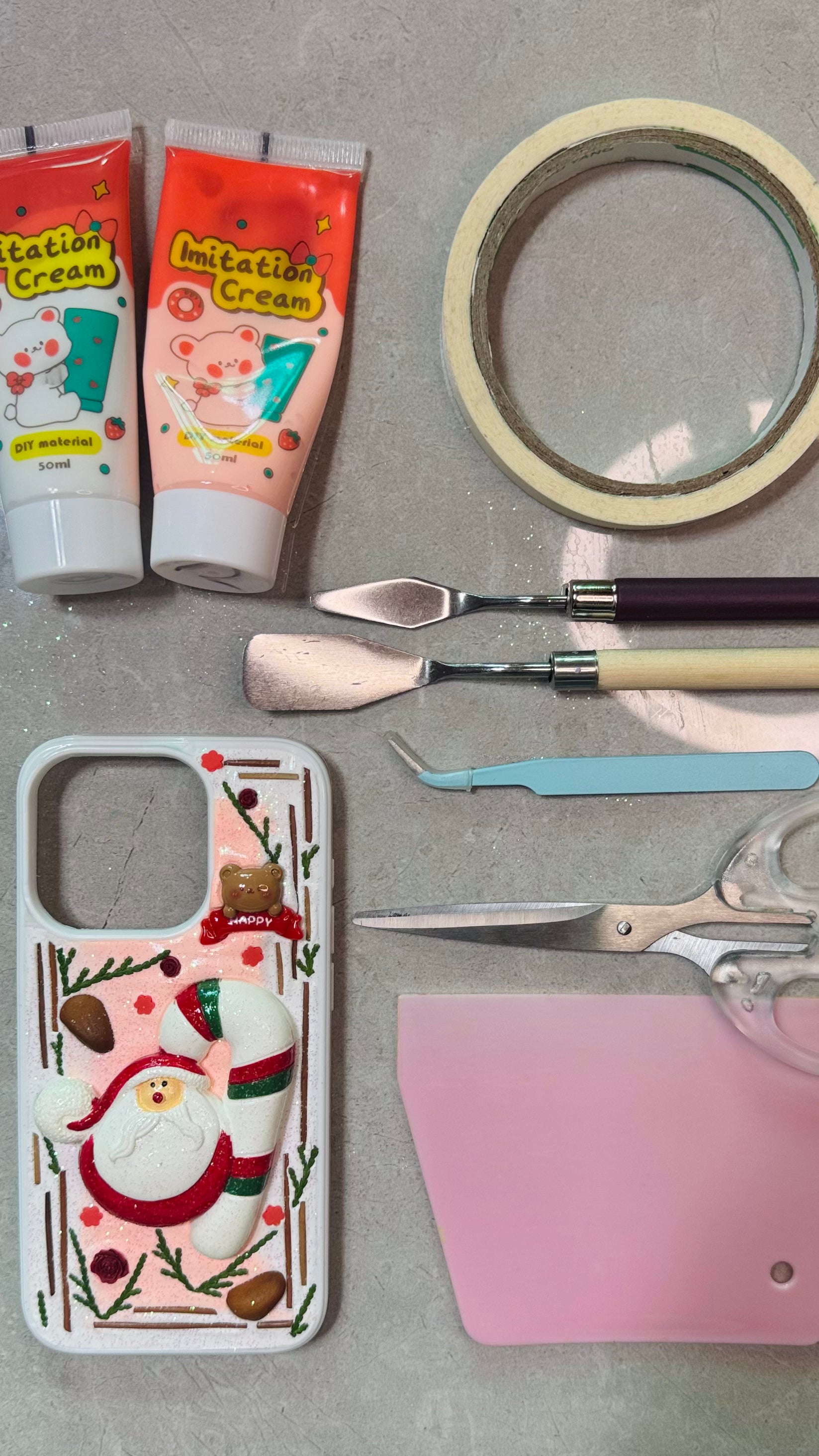 Cute Santa & Candy Cane Christmas 3D Handmade Phone Case