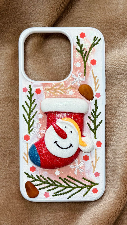 Cute Snowman & Stocking Christmas Phone Case