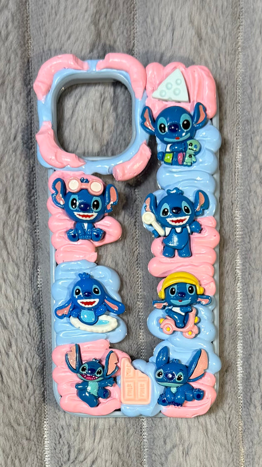 Cute Stitch Galaxy Whip Phone Case – Pastel Dream Design