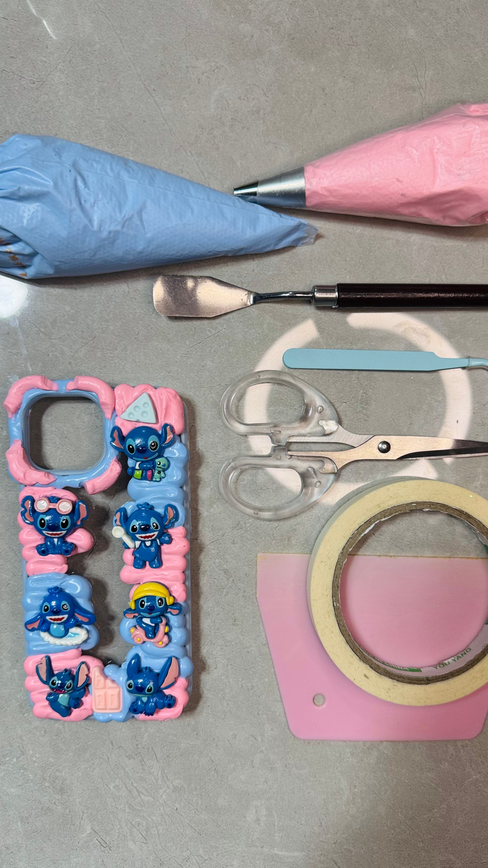 Cute Stitch Galaxy Whip Phone Case – Pastel Dream Design.materials