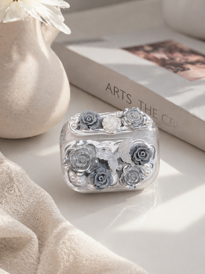 Dreamy 3D Rose & Pearl Floral AirPods Pro Case