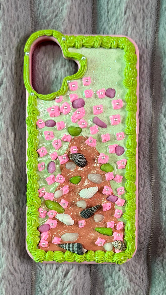 Dreamy Pearl Blossom Cream Phone Case – Handmade Fantasy