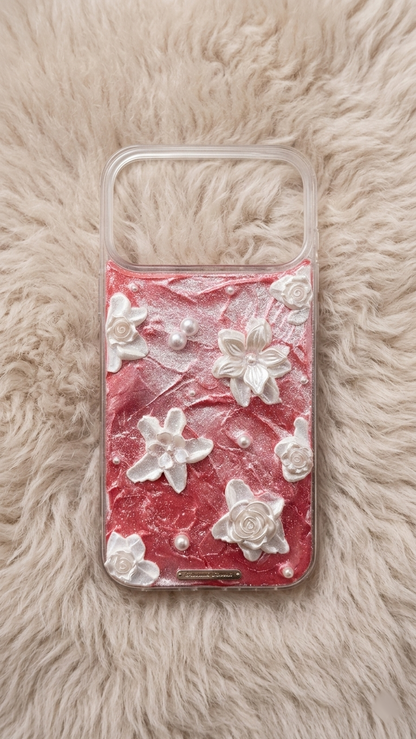 Enchanted Rose Garden 3D Decoden Case - Glittery Red