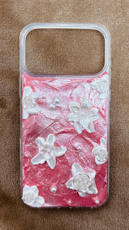 Enchanted Rose Garden 3D Decoden Case - Glittery Red
