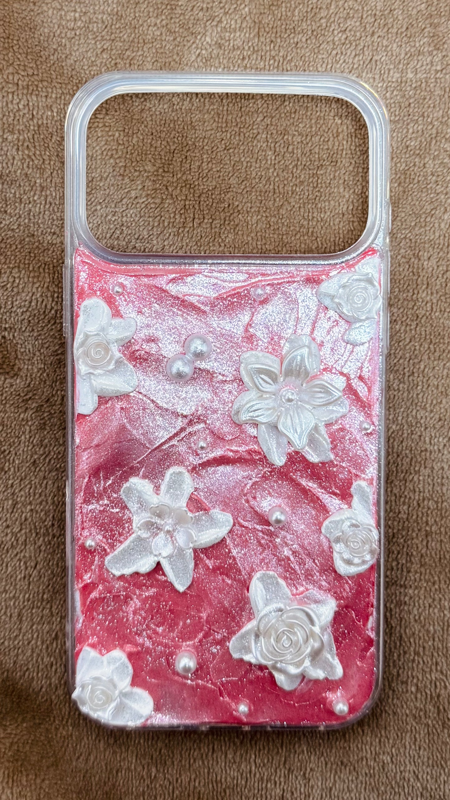 Enchanted Rose Garden 3D Decoden Case - Glittery Red