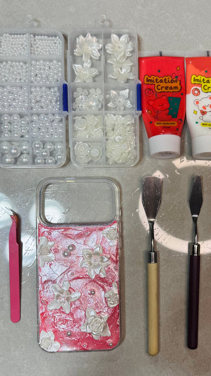 Enchanted Rose Garden 3D Decoden Case - Glittery Red