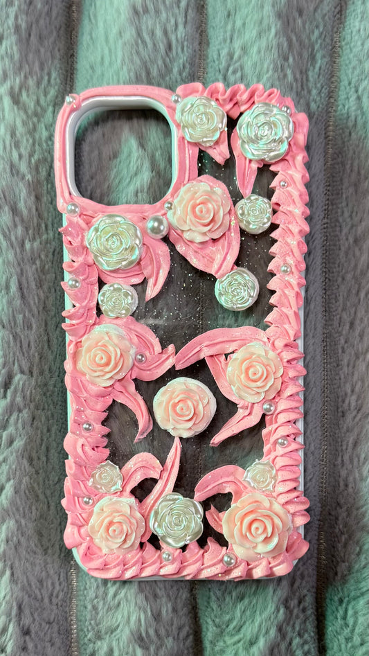 Fairy Pink Whipped Rose Case 🌸 Handmade Dreamy Phone Cover.2