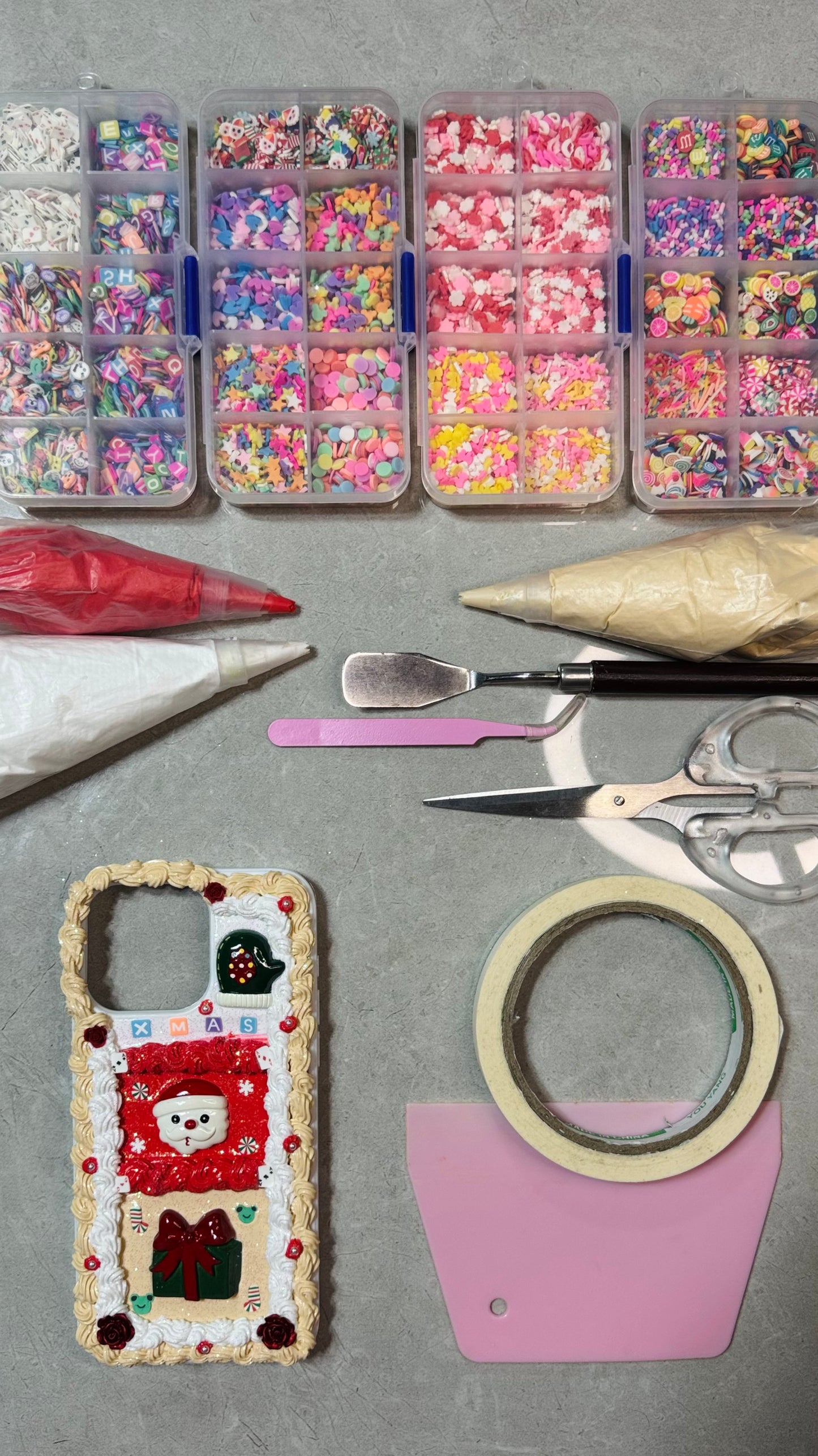 Glitter Santa Xmas Gift Box Frosting Phone Case – Handmade