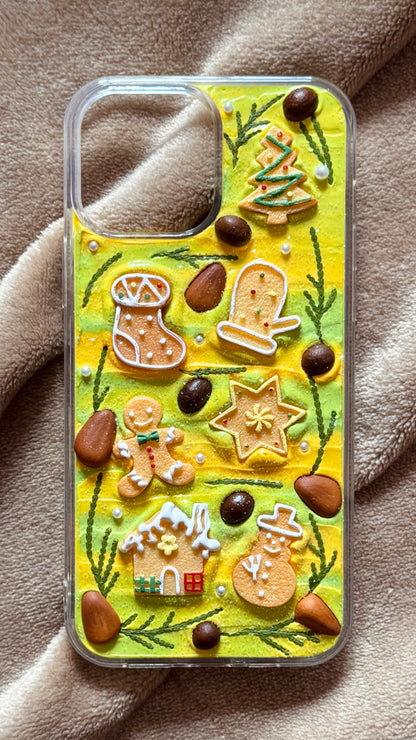 Handmade Christmas Cookie Phone Case – Festive Gingerbread