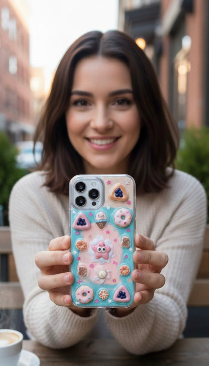Handmade Kawaii 3D Dessert Star Decoden iPhone Case