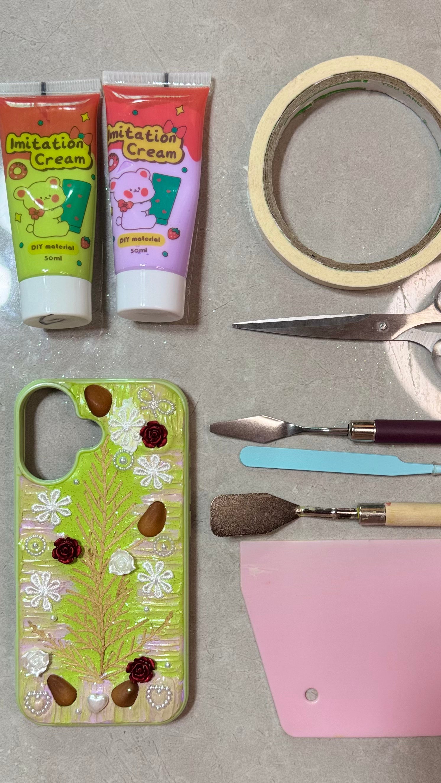 Handmade Christmas Pine & Rose Resin Phone Case