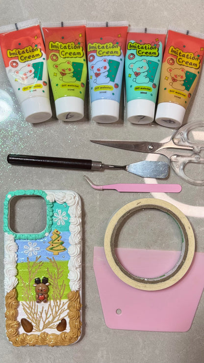 Handmade Christmas Reindeer Whipped Cream Phone Case