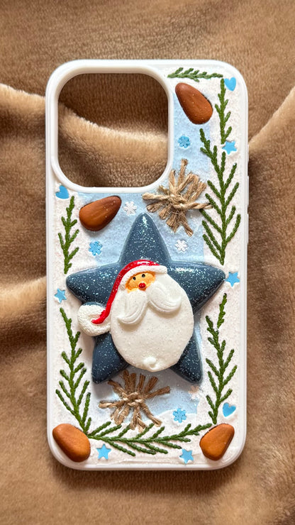 Handmade Santa Star Christmas Phone Case – Winter Edition