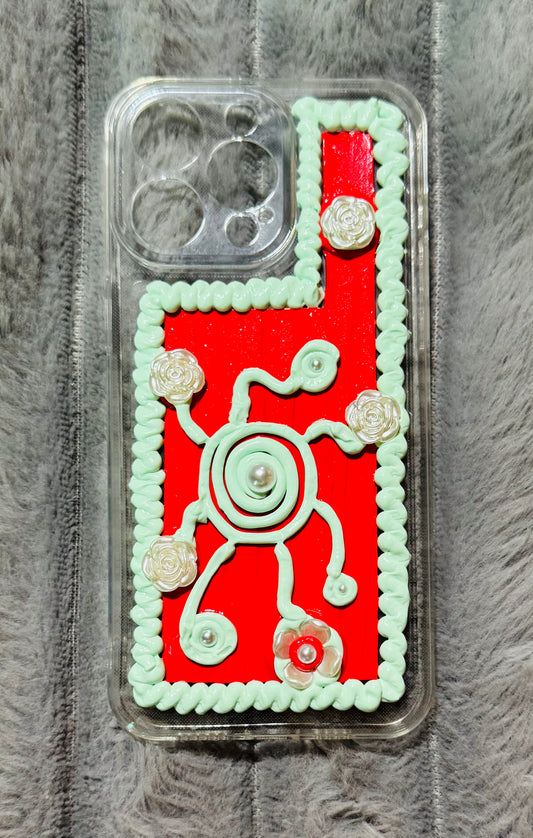 Funda para teléfono hecha a mano con pegamento crema “Vibrant Bloom” 