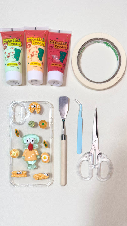 Fake Cake Style Squidward Phone Case – Whimsical 3D Kawaii Charm!