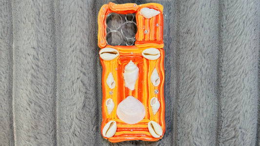 Coastal Vibes Phone Case | Real Seashells + Bold Colors