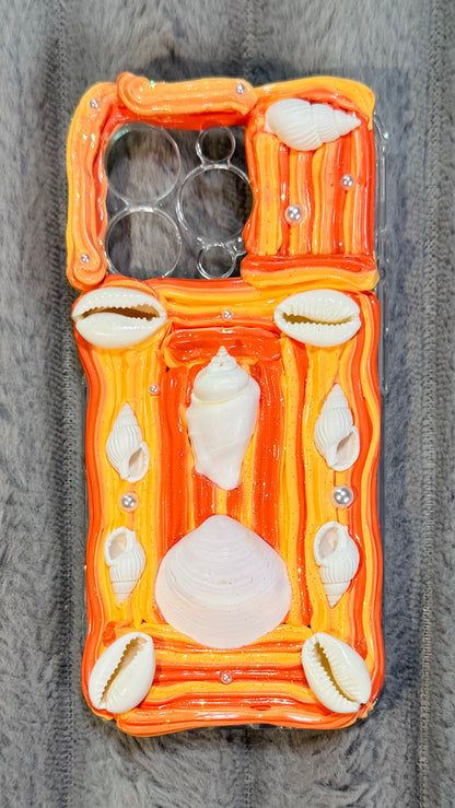 Coastal Vibes Phone Case | Real Seashells + Bold Colors