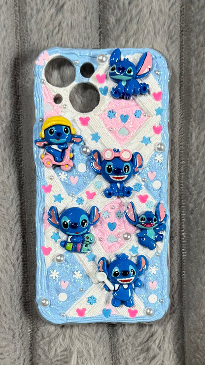 Funda para teléfono hecha a mano con pegamento crema “Vibrant Bloom” 