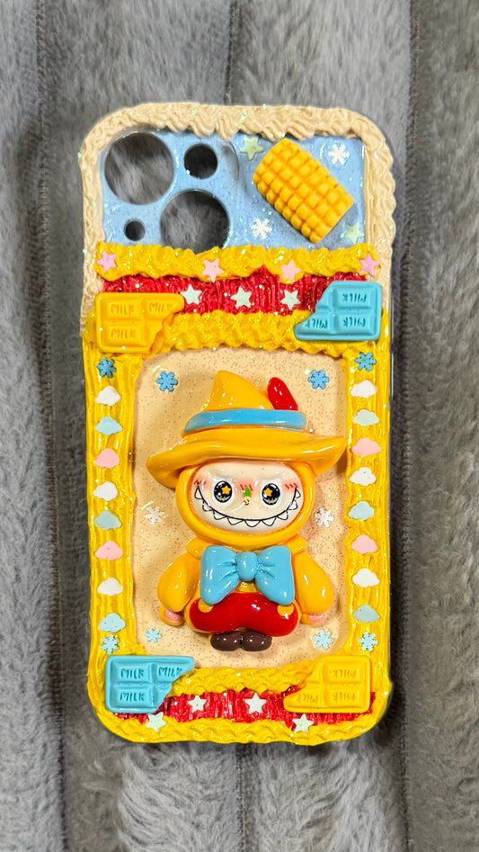 Handmade Labubu POP MART Decoden Phone Case | Cute 3D Cream Glue Kawaii Art Cover