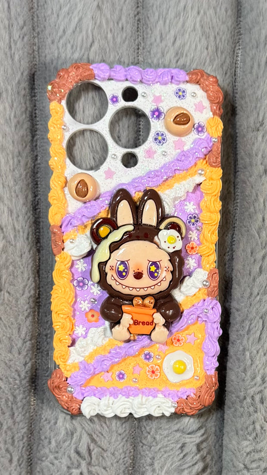 Handmade Whipped Cream Phone Case – Cute Bunny Bread Lover Design