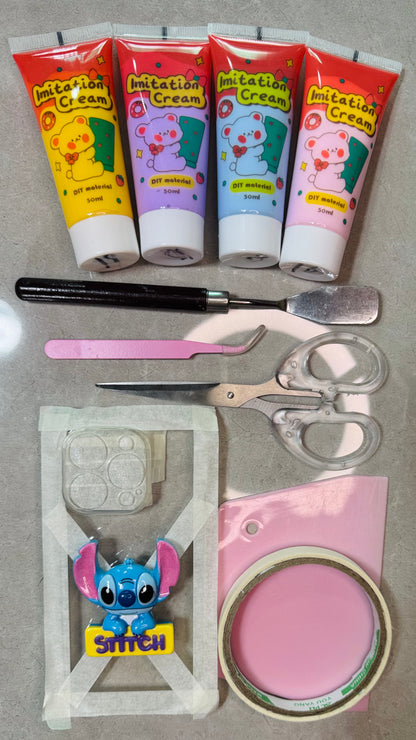 Funda para teléfono hecha a mano con pegamento crema “Vibrant Bloom” 