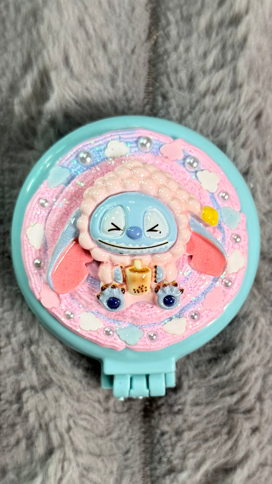 Handmade Stitch-Inspired Whipped Cream Air Cushion Comb – Kawaii Pastel Design