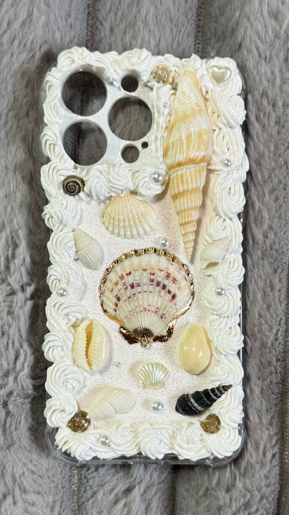 Handmade Ocean Shell Cream Phone Case – Beachcore Aesthetic