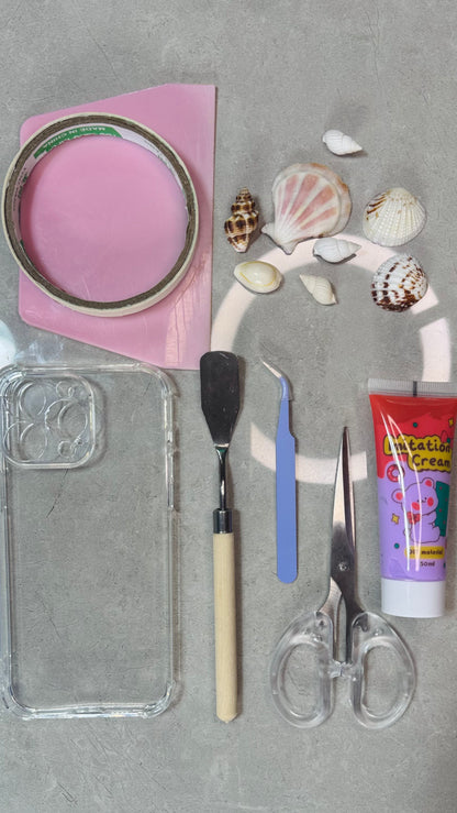 Funda para teléfono hecha a mano con pegamento crema “Vibrant Bloom” 