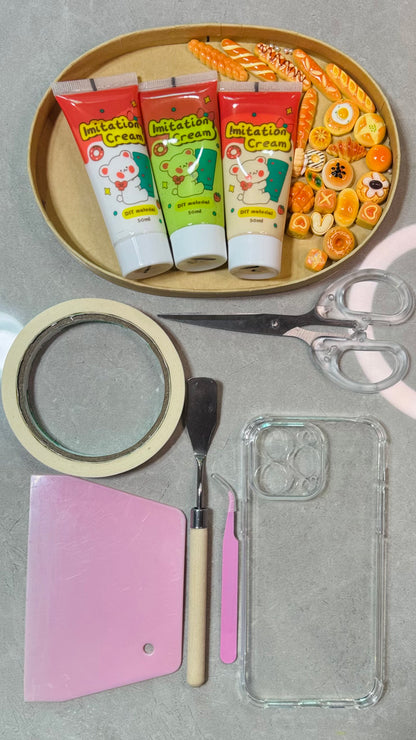 Funda para teléfono hecha a mano con pegamento crema “Vibrant Bloom” 