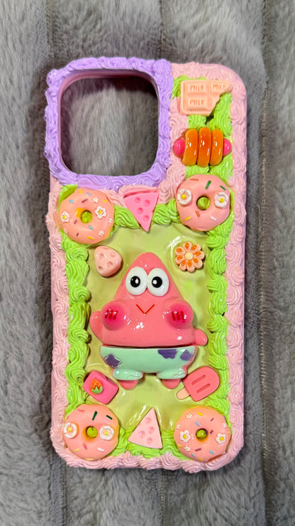 Cute Whipped Cream Phone Case – Patrick Star & Donuts