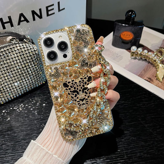 Funda para teléfono hecha a mano con pegamento crema “Vibrant Bloom” 