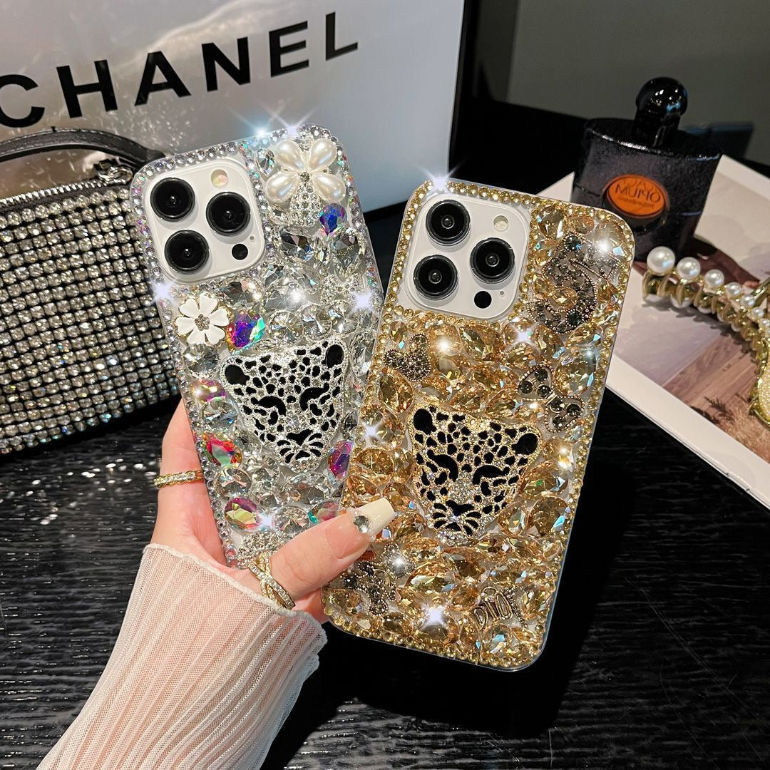 Funda para teléfono hecha a mano con pegamento crema “Vibrant Bloom” 
