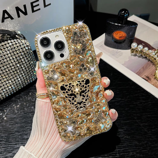 Funda para teléfono hecha a mano con pegamento crema “Vibrant Bloom” 