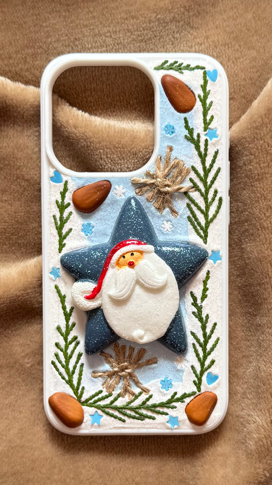 Handmade Santa Star Christmas Phone Case – Winter Edition