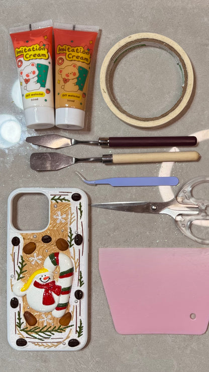 Christmas Snowman & Candy Cane 3D Handmade Phone Case