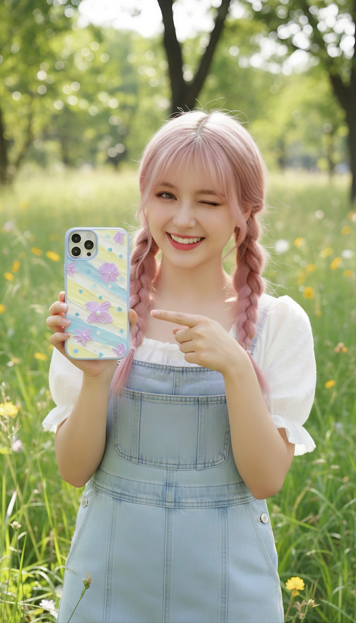 Romantic Lavender Bloom Handmade Cream Phone Case