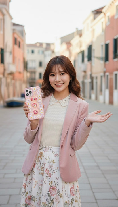 Strawberry Bear Daisy Handmade Cute Phone Case