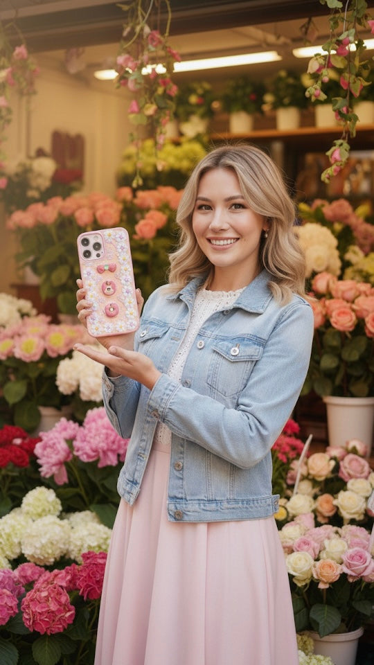 Strawberry Bear Daisy Handmade Cute Phone Case