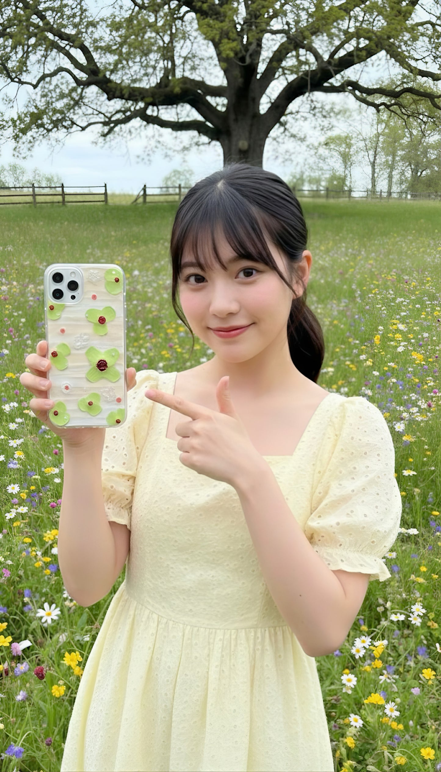 Matcha Rose & Pearls: Romantic Handmade Decoden Case