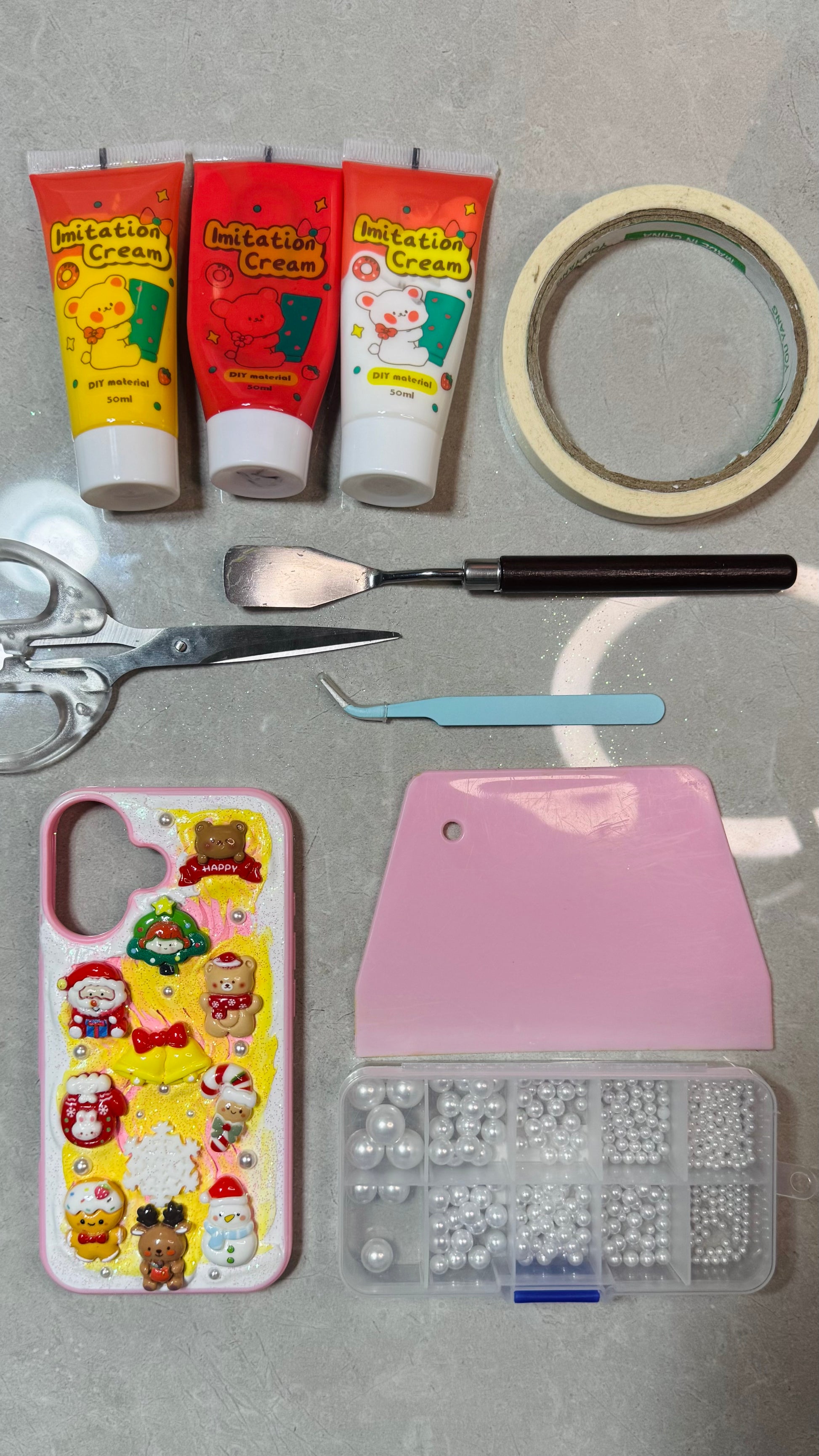 Kawaii Decoden Christmas Phone Case - 3D Santa & Reindeer