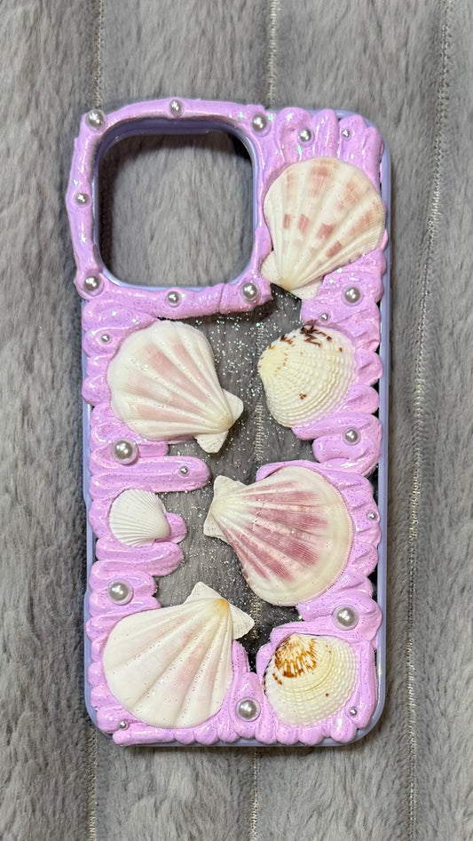 ✨ Lavender Seashell Dream Case – Handmade Ocean Chic ✨